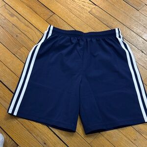 adidas Kids Navy Blue Shorts with White Stripes